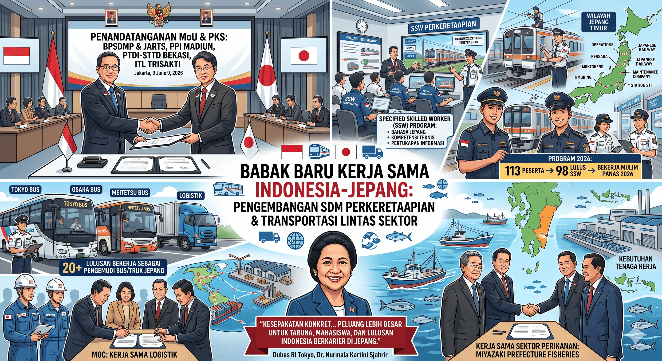 Kerja sama Indonesia dan Jepang dalam pengembangan sumber daya manusia (SDM) sektor perkeretaapian