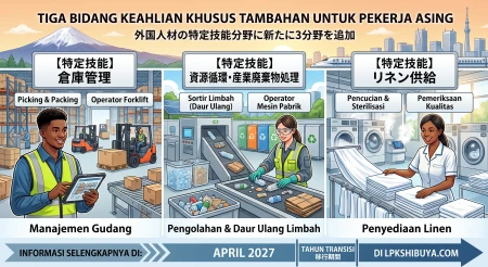 Tiga Bidang Baru yang Akan Ditambahkan ke Program Visa Tokutei Ginou (Specified Skilled Worker)